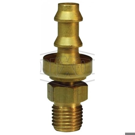 Dixon Hose Barb Fitting with Brass Cap, Male SAE Inverted Flare Swivel x Push-On Hose Barb End Style, Bras 2900610CBC